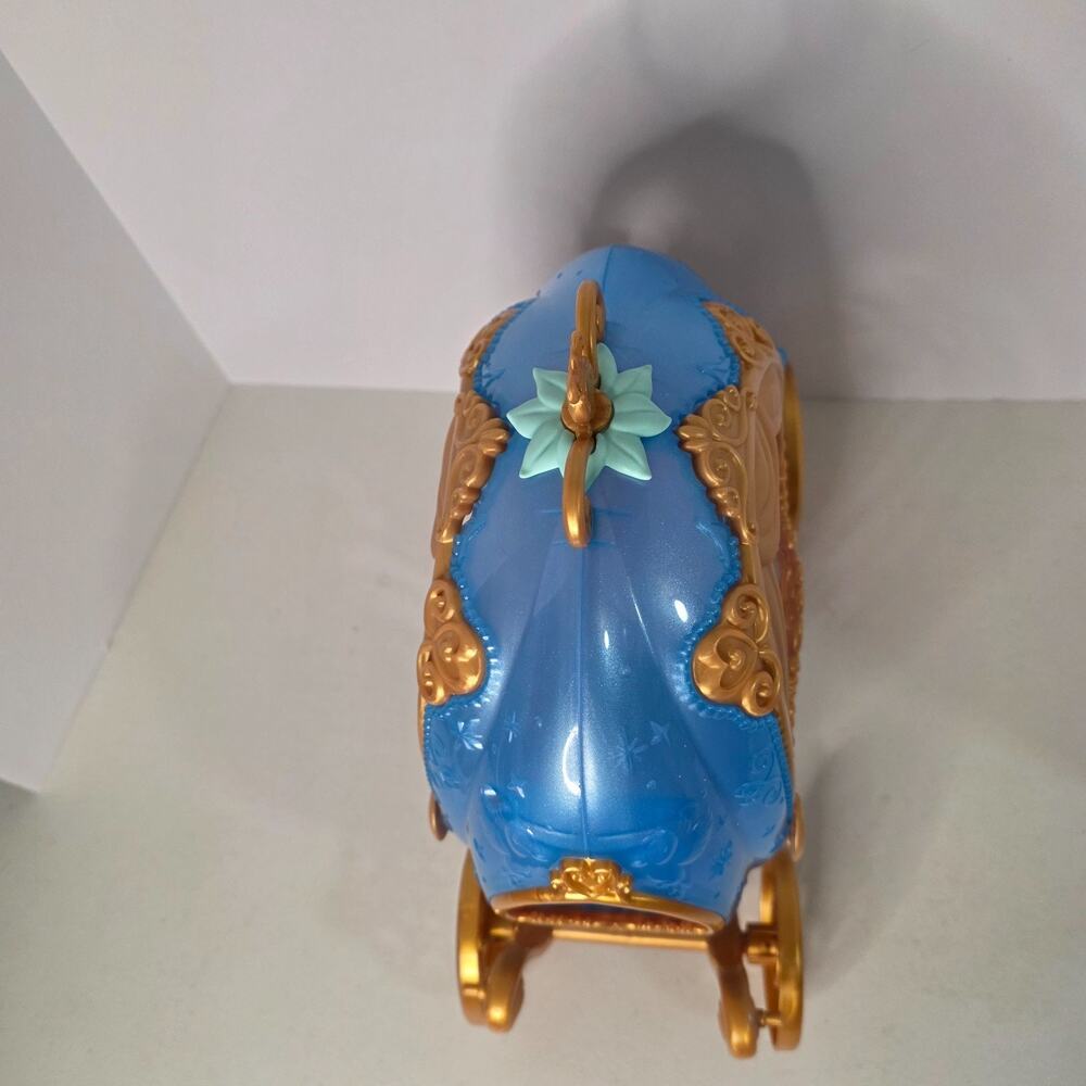Disney Princess Cinderella Carriage Toy Mattel 2023 Coach Blue Gold - Picture 4 of 7